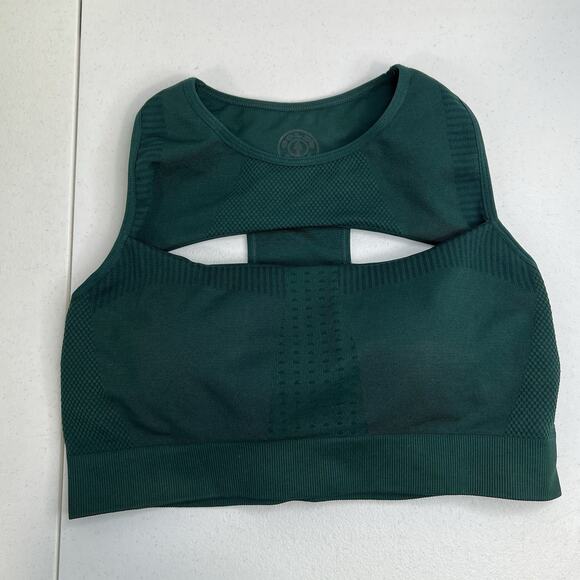 Golds Gym Women’s M Medium Sports Bra Impact Strappy High Support Padded Green - Picture 3 of 12